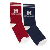 Mitch & Son Boys Red and Navy 2pk Socks